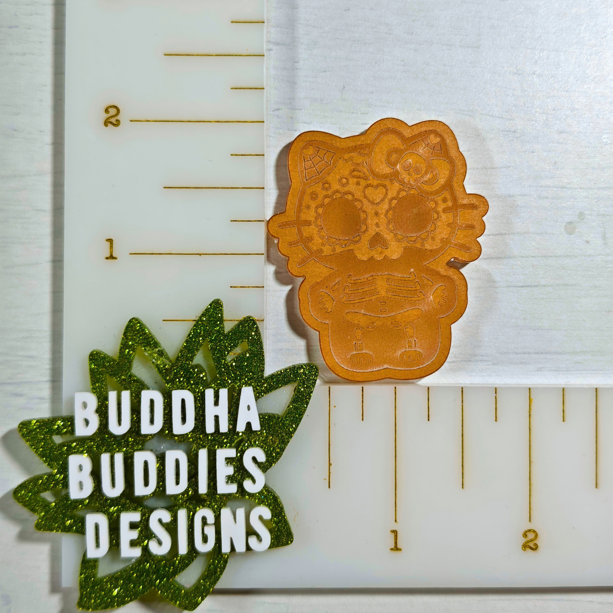 Sugar Skull Bow Cat Silicone Mold